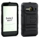 Wholesale Alcatel One Touch Evolve 2 4037 Armor shell Holster Combo Belt Clip (Black)